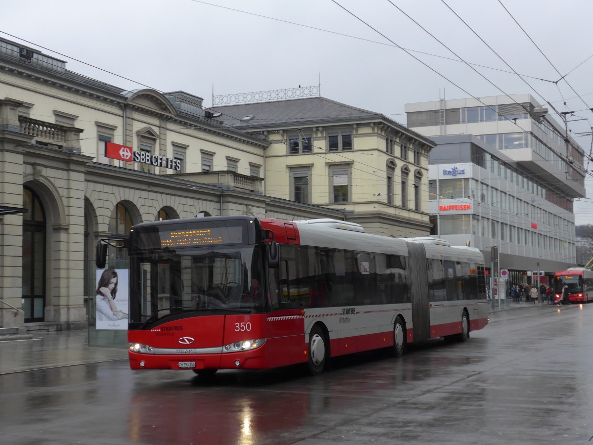 (167'523) - SW Winterthur - Nr. 350/ZH 793'350 - Solaris am 25. November 2015 beim Hauptbahnhof Winterthur