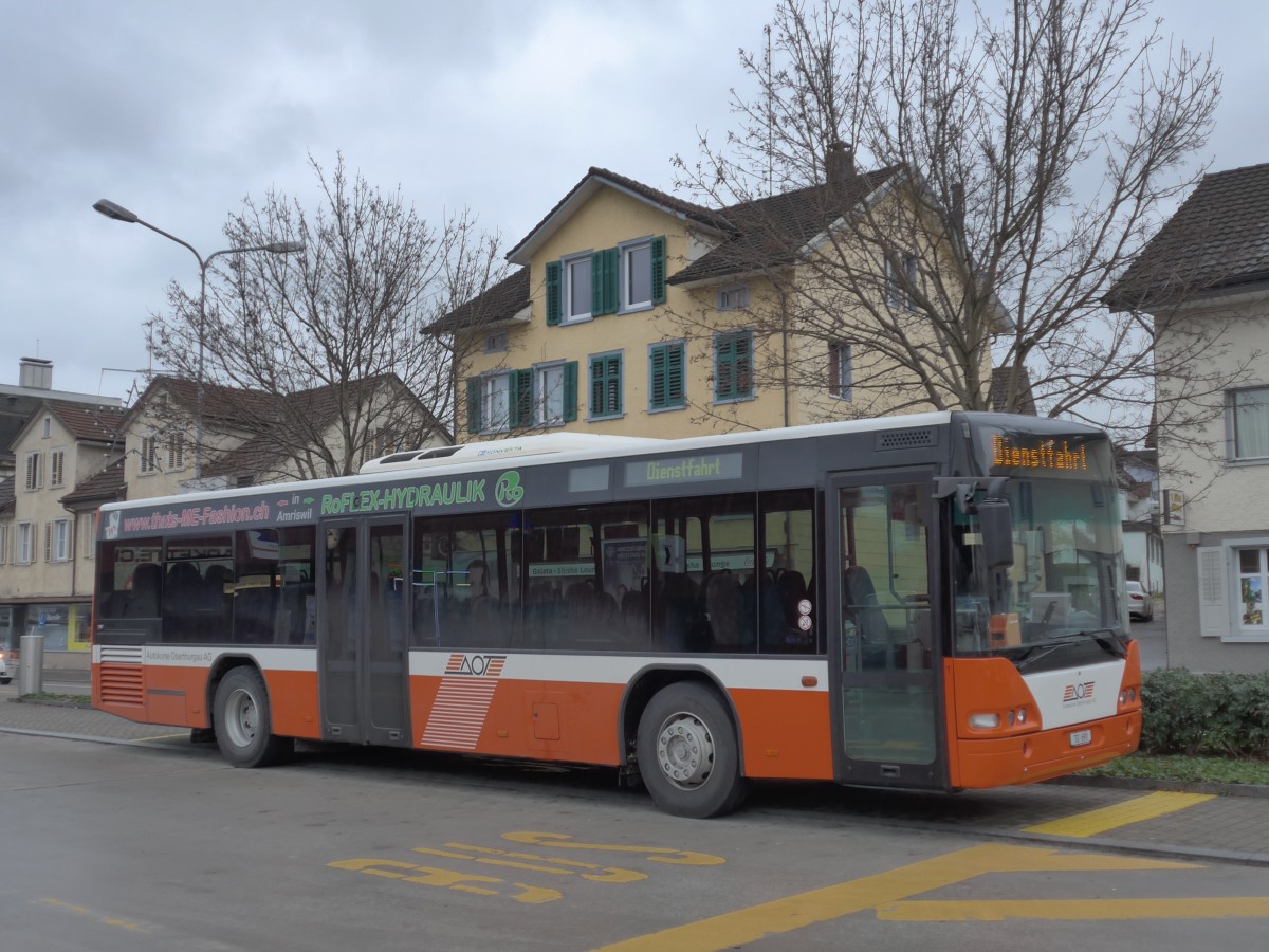 (167'526) - AOT Amriswil - Nr. 1/TG 690 - Neoplan (ex Vorfhrfahrzeug) am 25. November 2015 beim Bahnhof Amriswil