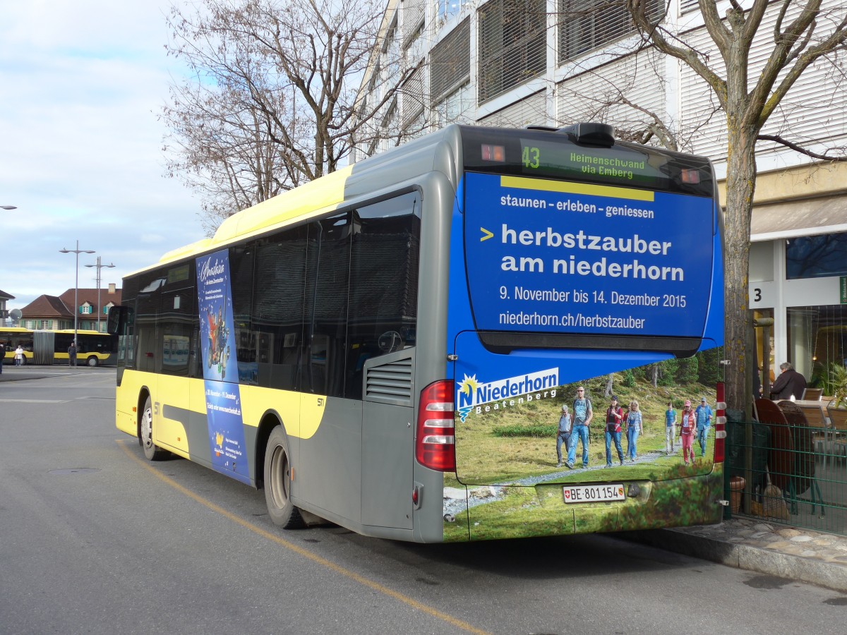 (167'593) - STI Thun - Nr. 154/BE 801'154 - Mercedes am 1. Dezember 2015 bei der Schifflndte Thun