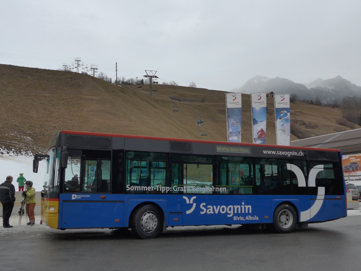 (168'243) - Demarmels, Salouf - GR 48'590 - Neoplan (ex Ming, Sils-Maria) am 2. Januar 2016 in Savognin, Bergbahnen