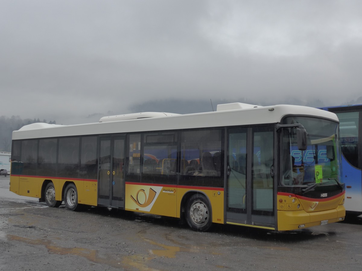 (168'318) - Engeloch, Riggisberg - Nr. 18/BE 704'610 - Scania/Hess am 9. Januar 2016 in Frutigen, Flugplatz