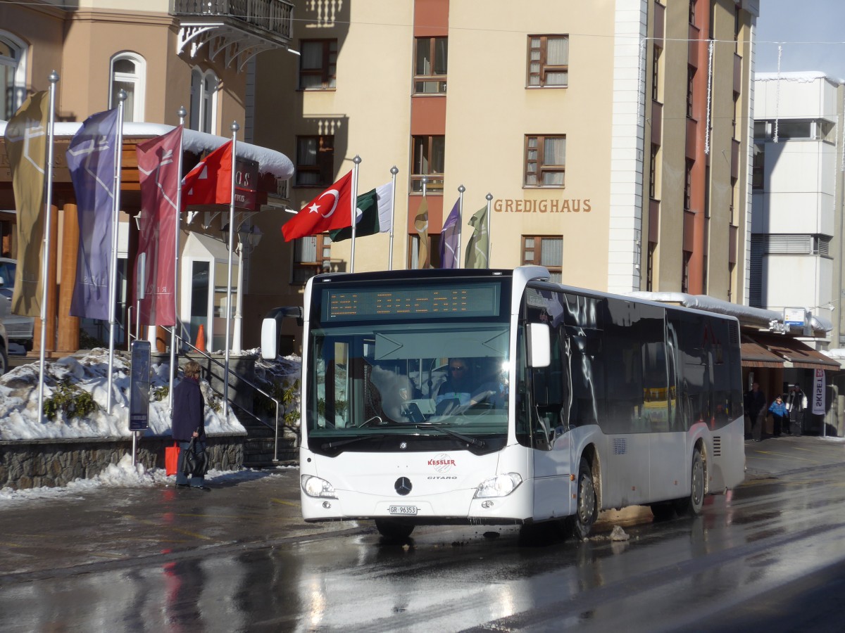 (168'533) - Kessler, Davos - GR 96'353 - Mercedes am 23. Januar 2016 beim Bahnhof Davos Dorf