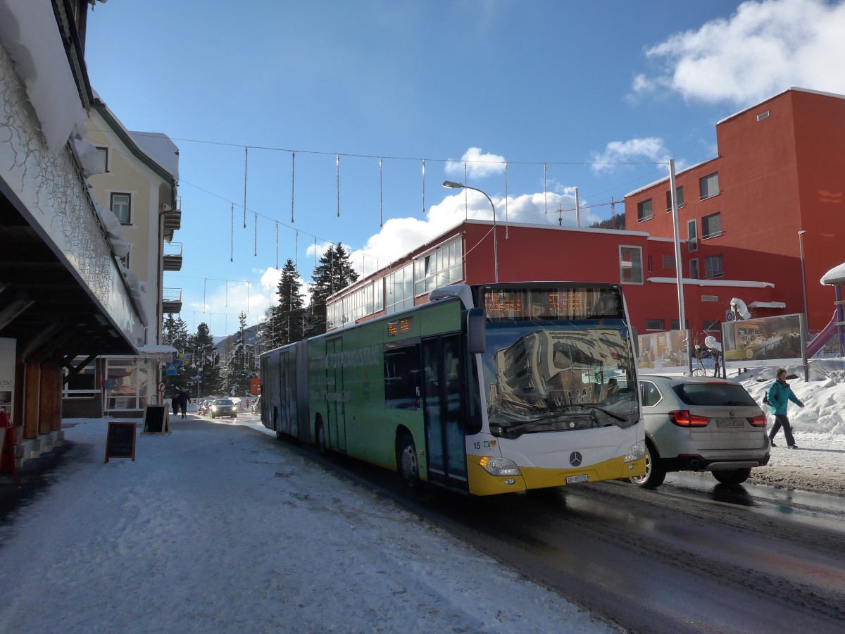 (168'534) - VBD Davos - Nr. 15/GR 85'278 - Mercedes am 23. Januar 2016 beim Bahnhof Davos Dorf