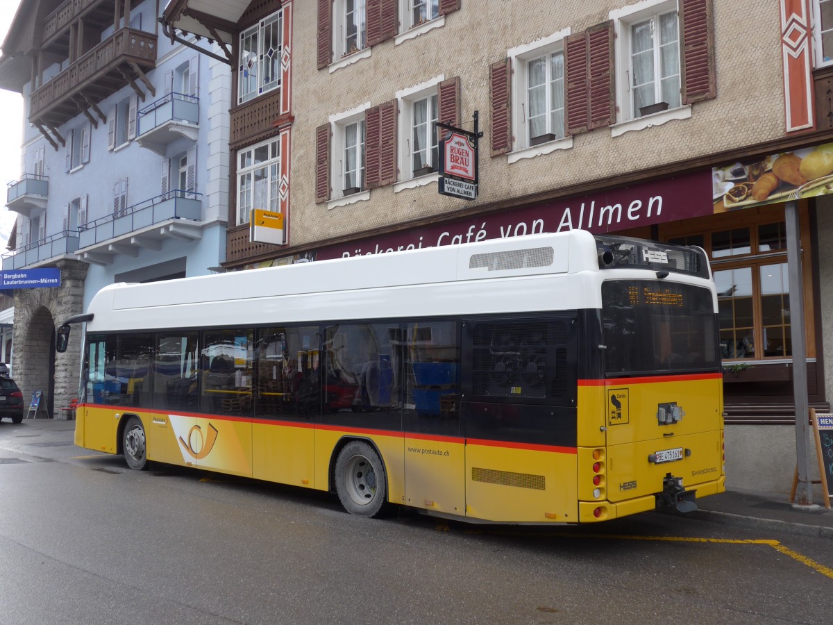 (168'550) - PostAuto Bern - BE 475'161 - Hess am 24. Januar 2016 beim Bahnhof Lauterbrunnen