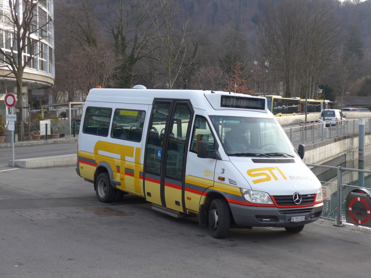 (168'581) - STI Thun - Nr. 3/BE 551'003 - Mercedes am 28. Januar 2016 bei der Schifflndte Thun
