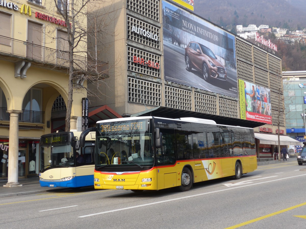 (168'625) - Starnini, Tenero - TI 262'700 - MAN am 6. Februar 2016 beim Bahnhof Locarno