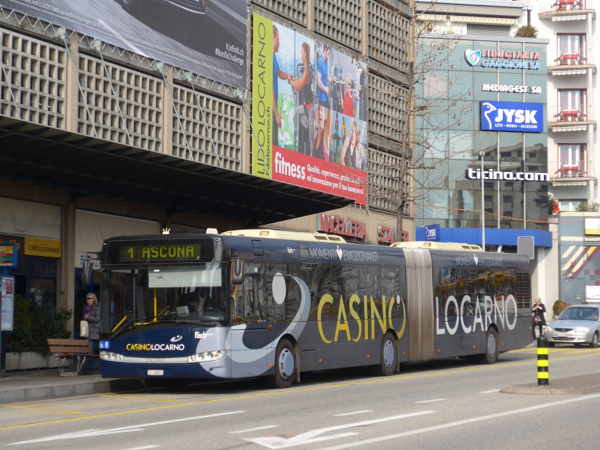 (168'635) - FART Locarno - Nr. 31/TI 36'831 - Solaris am 6. Februar 2016 beim Bahnhof Locarno