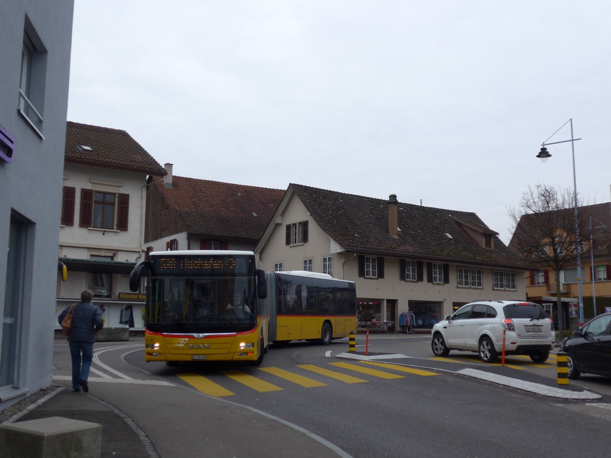 (168'877) - PostAuto Zrich - Nr. 308/ZH 780'689 - MAN am 24. Februar 2016 in Blach, Seemattgasse