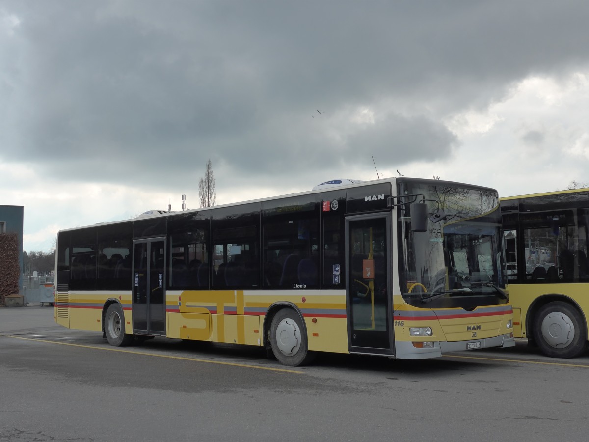 (168'930) - STI Thun - Nr. 116/BE 700'116 - MAN am 26. Februar 2016 bei der Schifflndte Thun