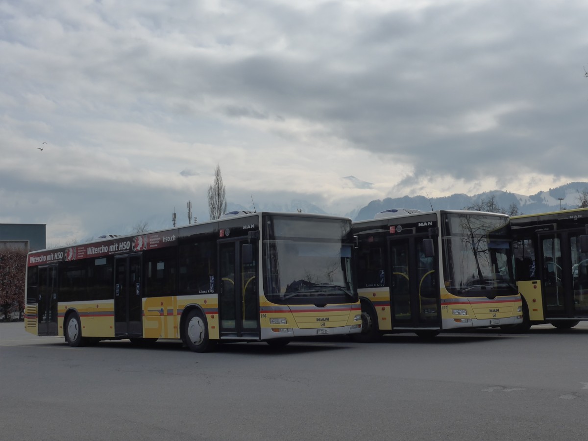 (168'932) - STI Thun - Nr. 114/BE 700'114 - MAN am 26. Februar 2016 bei der Schifflndte Thun