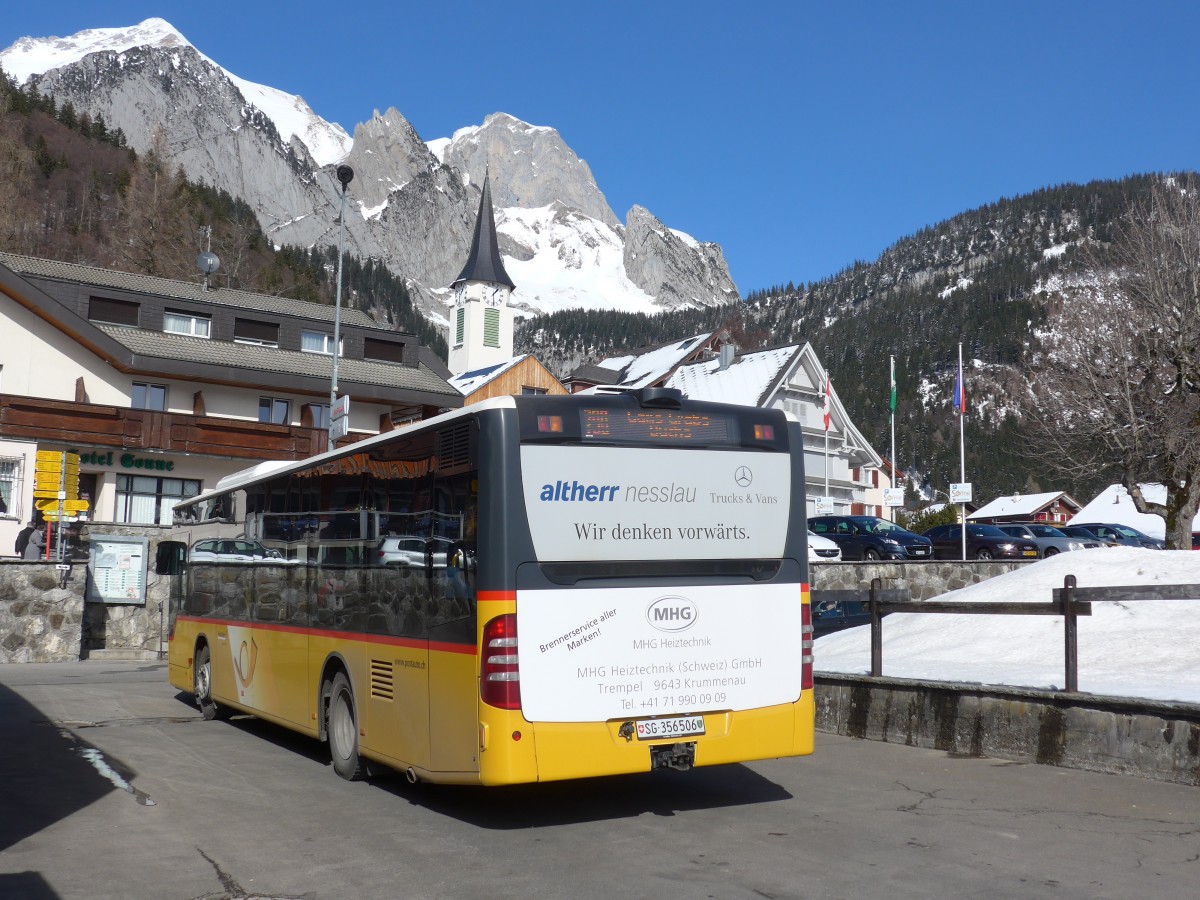 (168'979) - PostAuto Ostschweiz - SG 356'506 - Mercedes (ex Schmidt, Oberbren) am 27. Februar 2016 in Wildhaus, Dorf