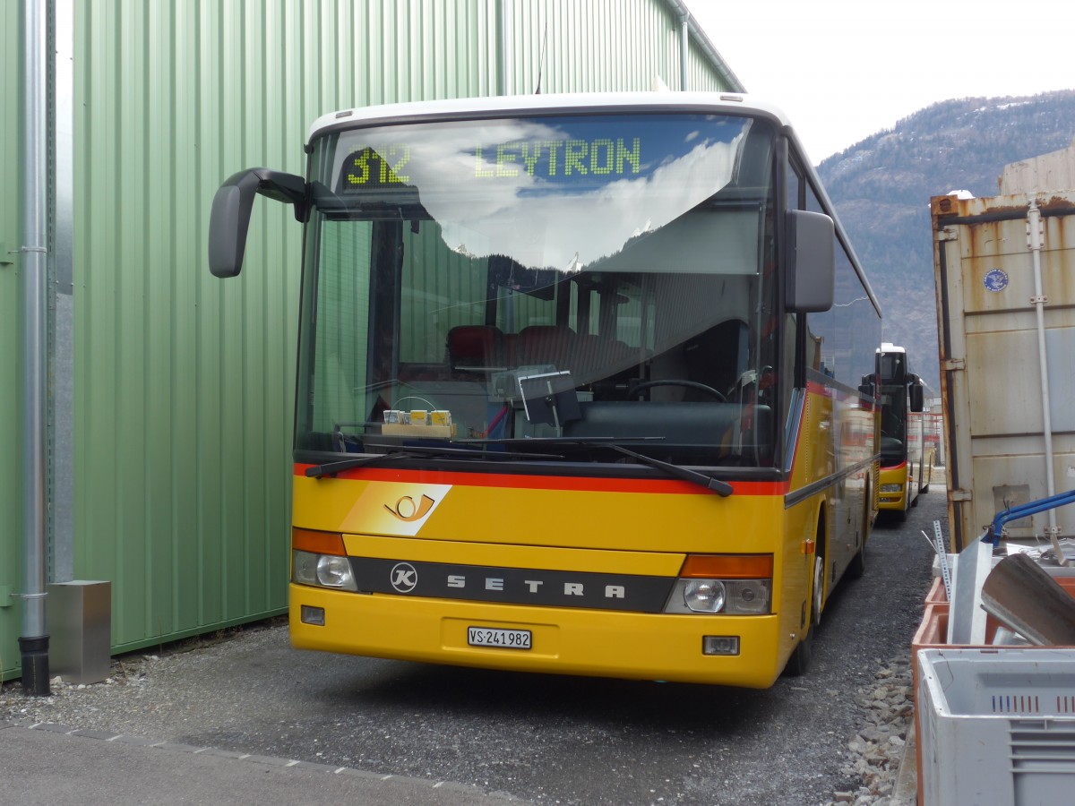 (169'043) - Buchard, Leytron - VS 241'982 - Setra (ex PostAuto Wallis; ex Zimmermann, Visperterminen) am 6. Mrz 2016 in Leytron, Garage