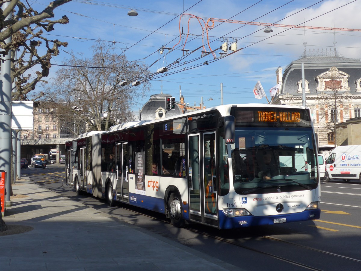 (169'087) - TPG Genve - Nr. 1114/GE 960'864 - Mercedes am 7. Mrz 2016 in Genve, Place des Vingt-Deux-Cantons