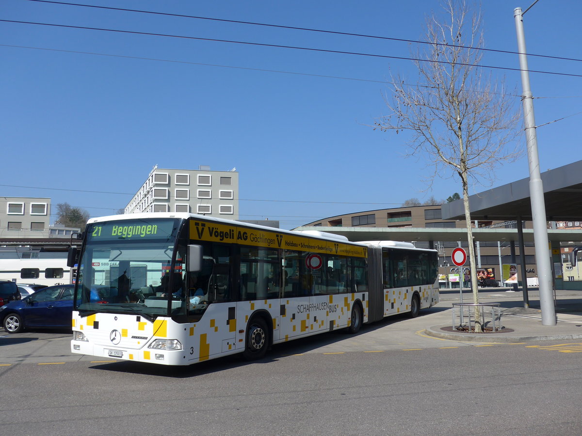 (169'291) - SB Schaffhausen - Nr. 3/SH 12'503 - Mercedes am 19. Mrz 2016 beim Bahnhof Schaffhausen