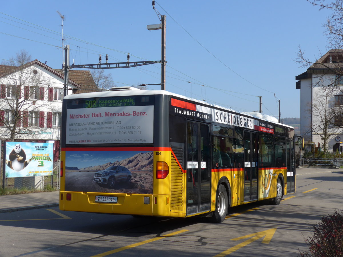 (169'341) - ASN Stadel - Nr. 184/ZH 387'040 - Mercedes am 19. Mrz 2016 beim Bahnhof Blach