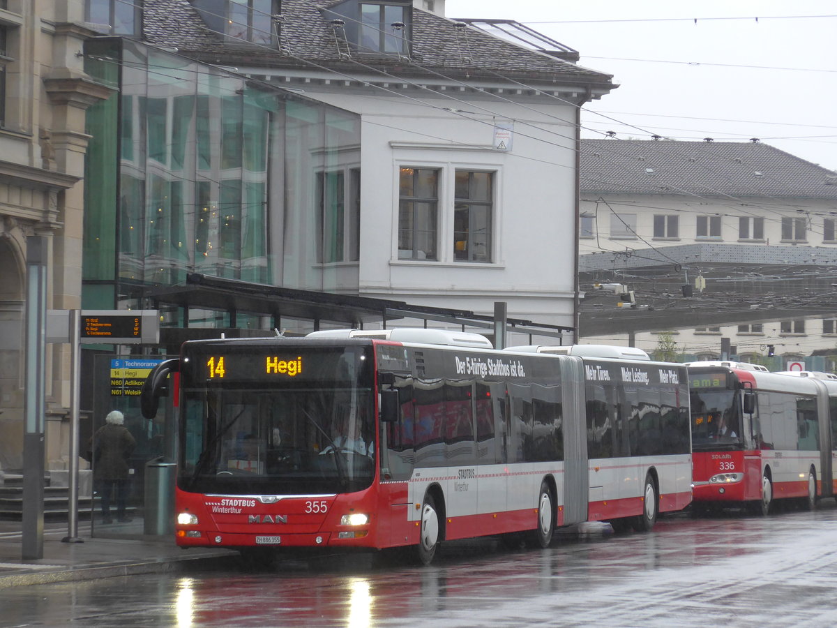 (170'485) - SW Winterthur - Nr. 355/ZH 886'355 - MAN am 13. Mai 2016 beim Hauptbahnhof Winterthur