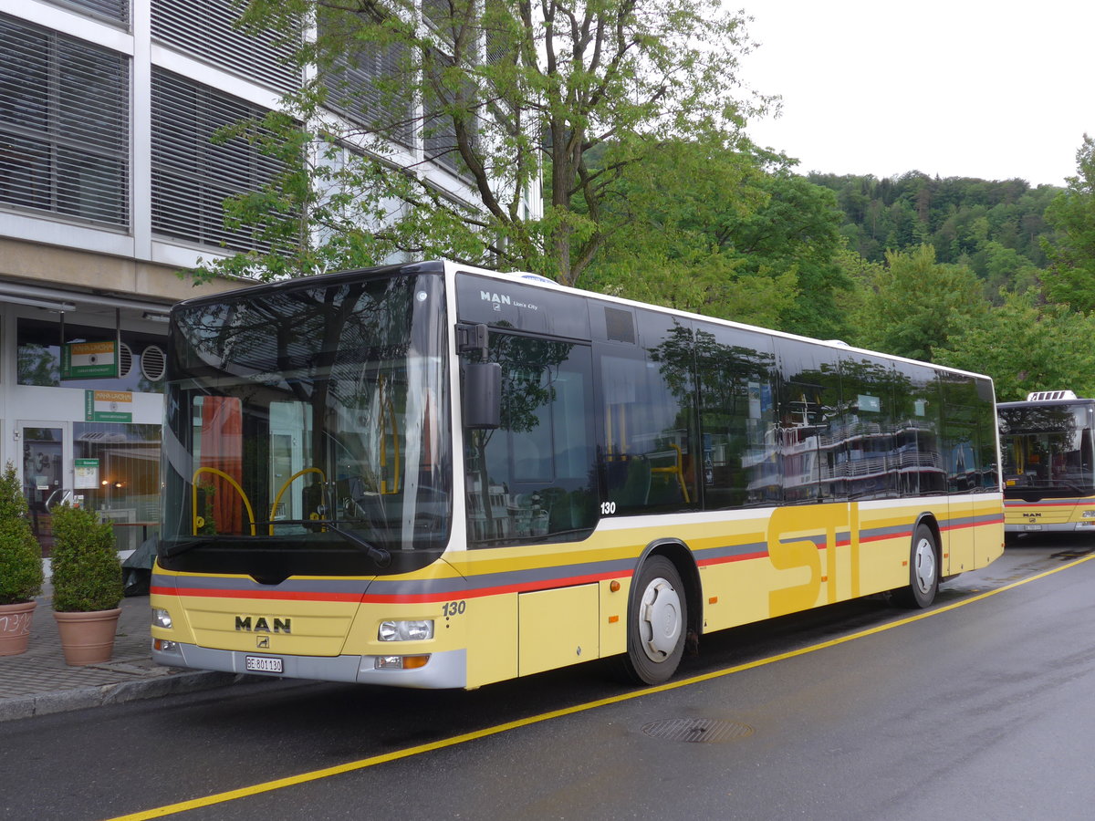 (170'989) - STI Thun - Nr. 130/BE 801'130 - MAN am 19. Mai 2016 bei der Schifflndte Thun