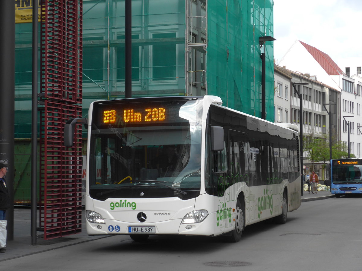 (171'063) - Gairing, Neu-Ulm - NU-E 987 - Mercedes am 19. Mai 2016 in Ulm, Rathaus Ulm