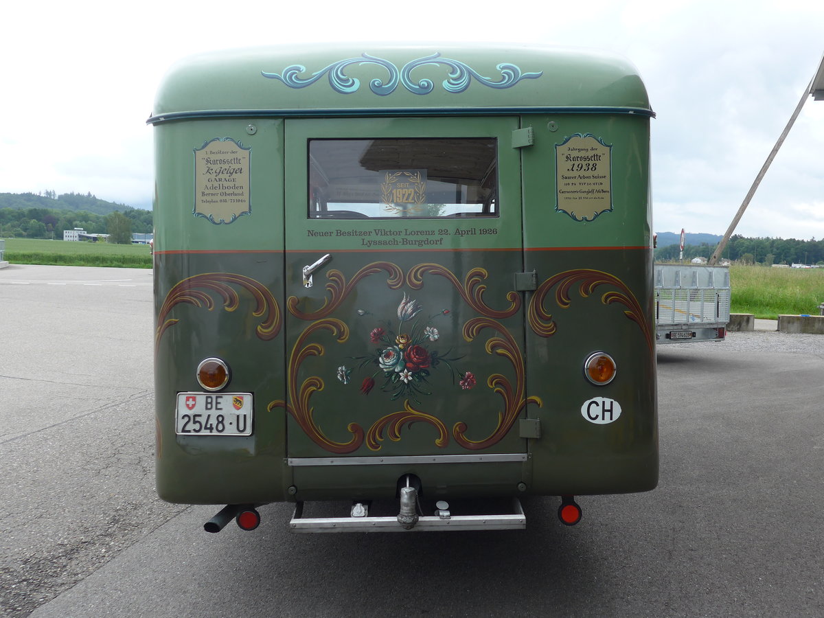 (171'614) - Lorenz, Lyssach - BE 2548 U - Saurer/Saurer (ex Geiger, Adelboden Nr. 8; ex P 1997) am 4. Juni 2016 in Lyssach, Garage