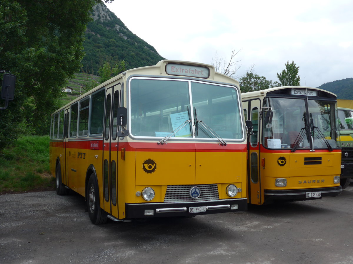 (172'091) - Zimmermann, Niederwangen - BE 985 U - Saurer/Tscher (ex P 24'632) am 25. Juni 2016 in Aigle, Saurertreffen