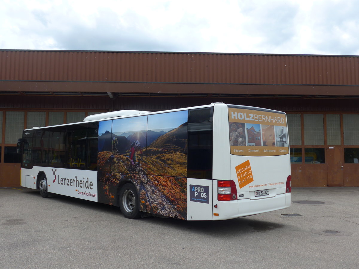 (172'182) - Bossi&Hemmi, Tiefencastel - GR 82'488 - MAN am 25. Juni 2016 in Yverdon, Postgarage (Einsatz PostAuto)