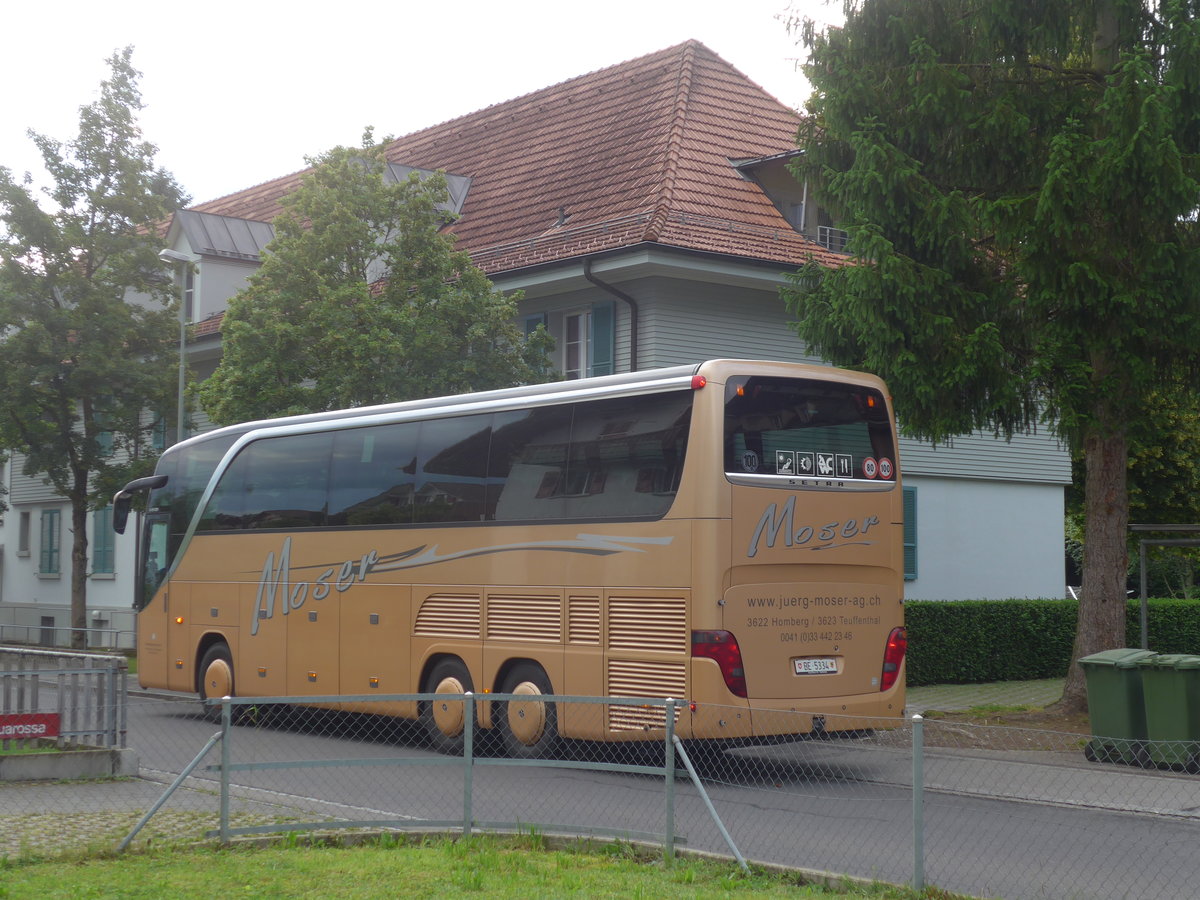 (172'564) - Moser, Teuffenthal - BE 5334 - Setra am 27. Juni 2016 in Thun-Lerchenfeld, Schulhaus