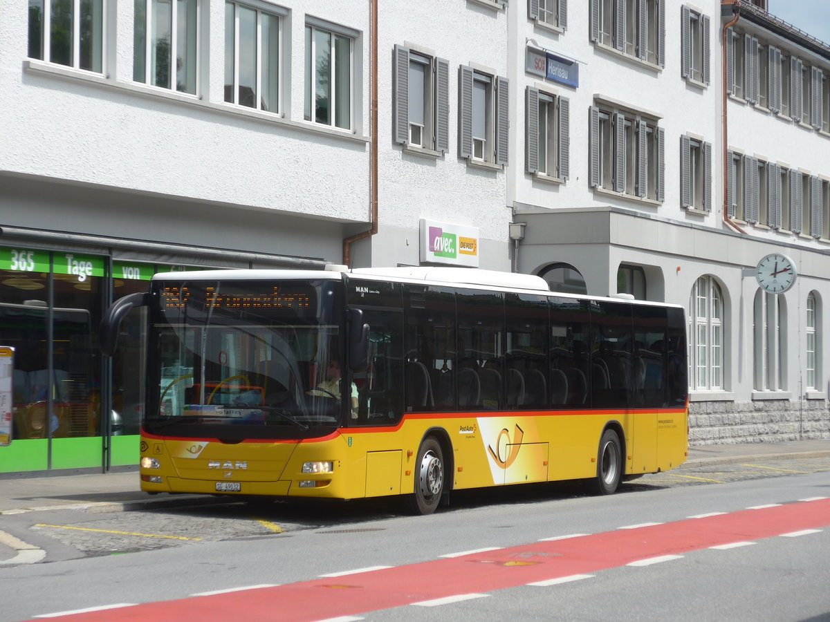 (172'599) - Schwizer, Goldach - SG 49'032 - MAN am 27. Juni 2016 beim Bahnhof Herisau