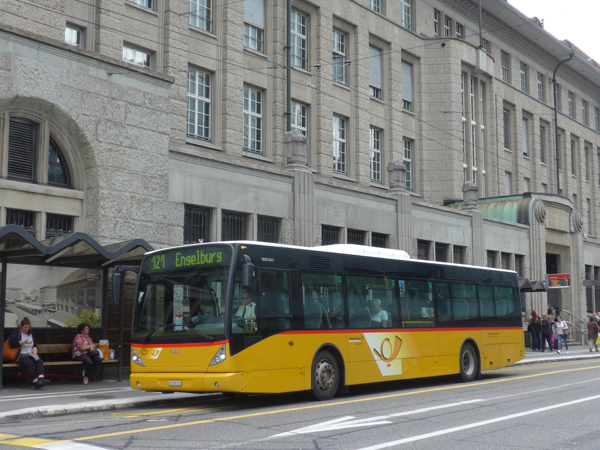 (172'622) - Casutt, Gossau - SG 289'531 - Van Hool am 27. Juni 2016 beim Bahnhof St. Gallen (prov. Haltestelle)