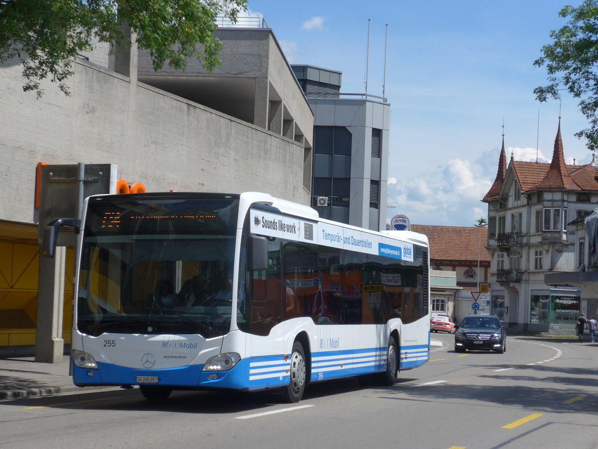 (172'648) - WilMobil, Wil - Nr. 255/SG 265'057 - Mercedes am 27. Juni 2016 beim Bahnhof Wil