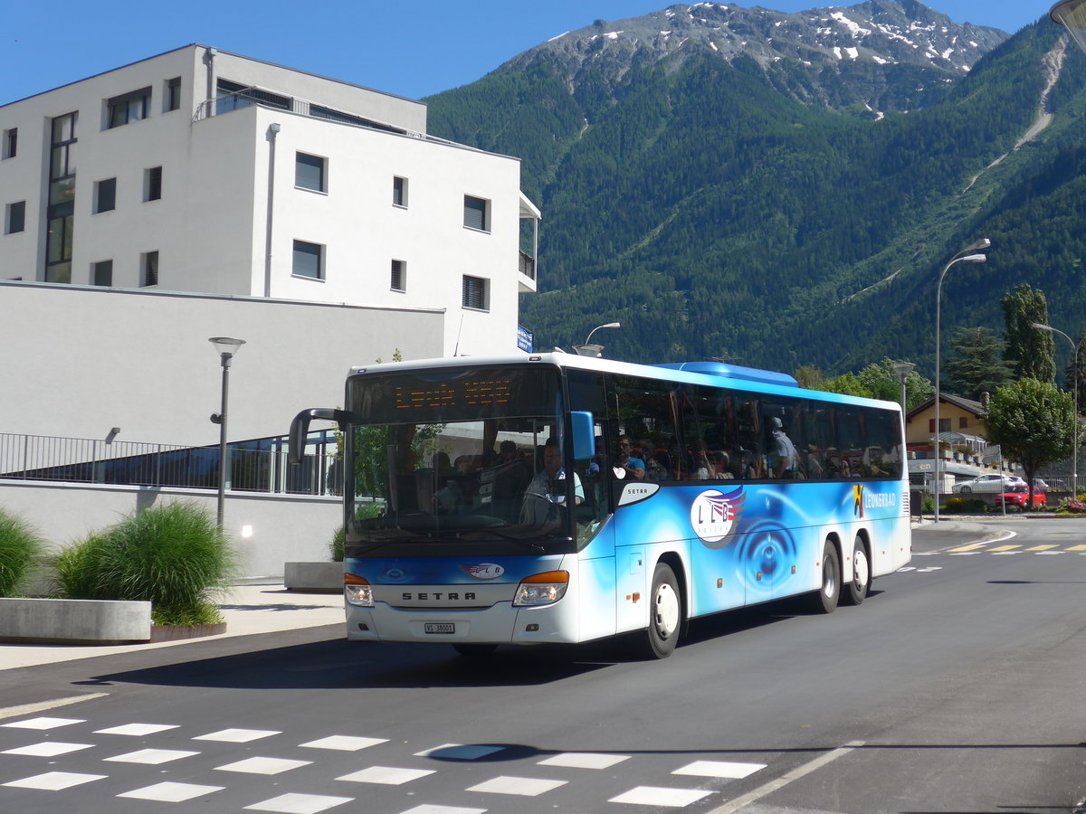 (172'735) - LLB Susten - Nr. 1/VS 38'001 - Setra am 3. Juli 2016 beim Bahnhof Leuk