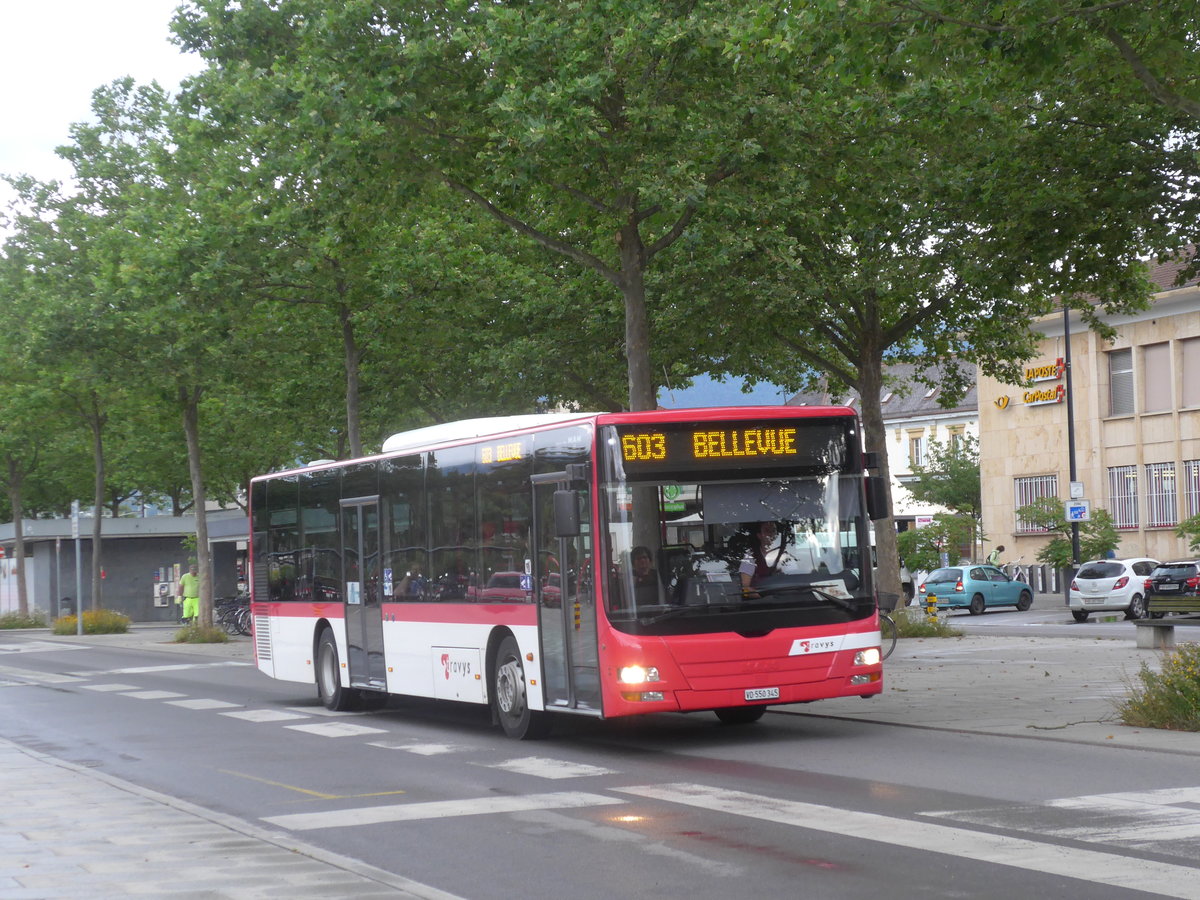 (172'882) - TRAVYS Yverdon - VD 550'345 - MAN am 13. Juli 2016 beim Bahnhof Yverdon