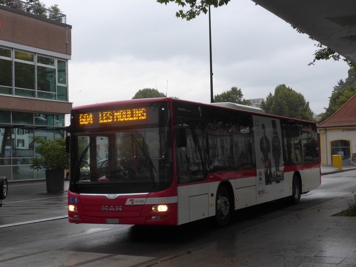 (172'991) - TRAVYS Yverdon - VD 559'012 - MAN am 14. Juli 2016 beim Bahnhof Yverdon