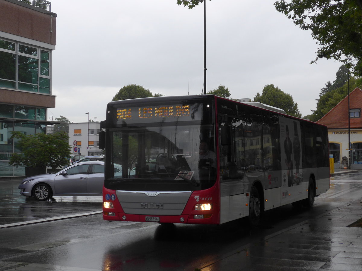 (173'000) - TRAVYS Yverdon - VD 587'546 - MAN am 14. Juli 2016 beim Bahnhof Yverdon