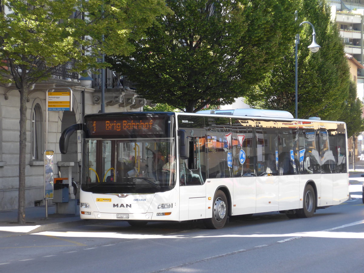 (173'684) - PostAuto Wallis - VS 449'116 - MAN am 7. August 2016 in Naters, Rottubrigga