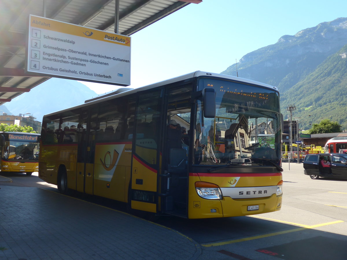 (173'711) - AVG Meiringen - Nr. 64/BE 401'364 - Setra am 8. August 2016 in Meiringen, Postautostation