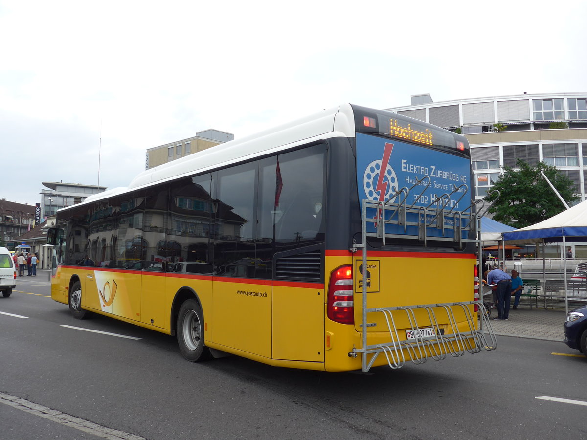 (174'118) - PostAuto Bern - BE 637'781 - Mercedes am 20. August 2016 beim Bahnhof Thun