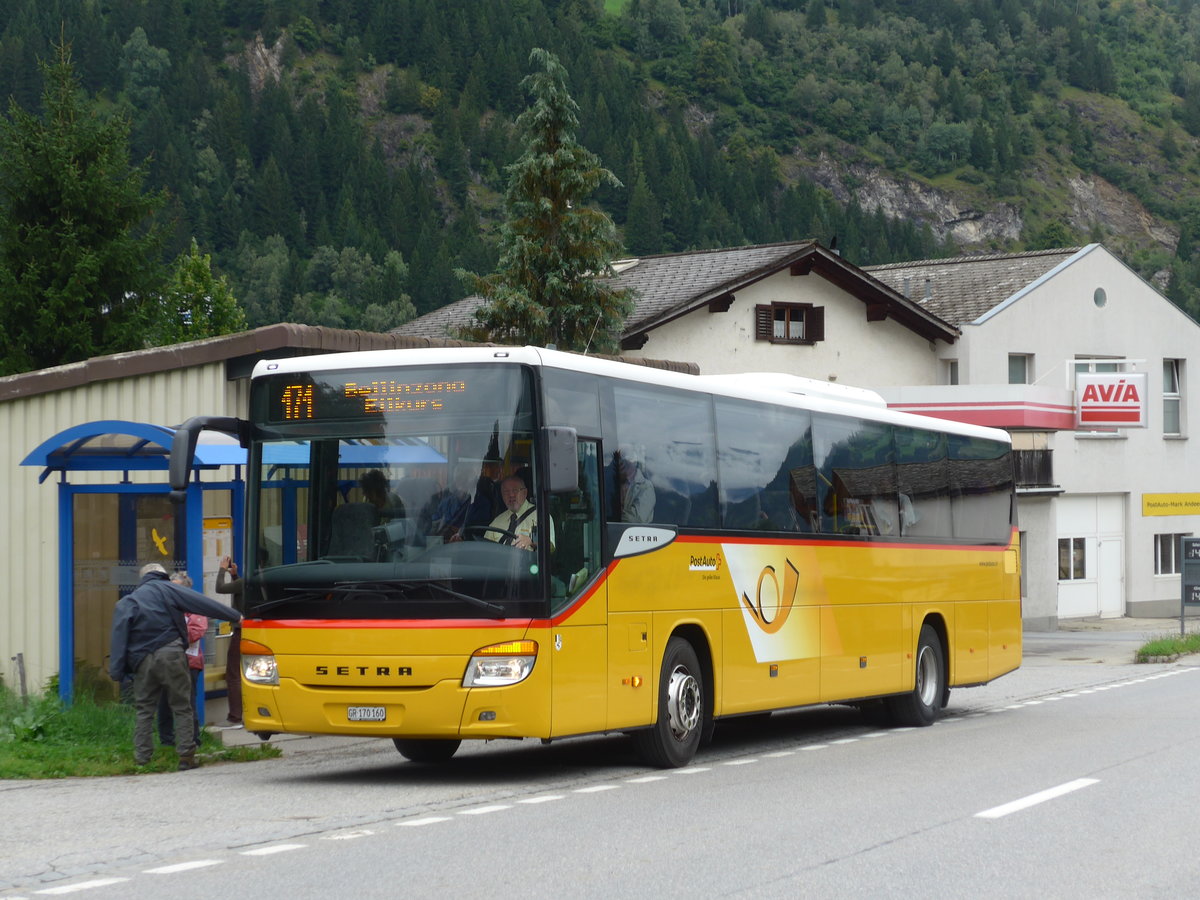 (174'148) - PostAuto Graubnden - GR 170'160 - Setra am 21. August 2016 in Andeer, Tgavugl