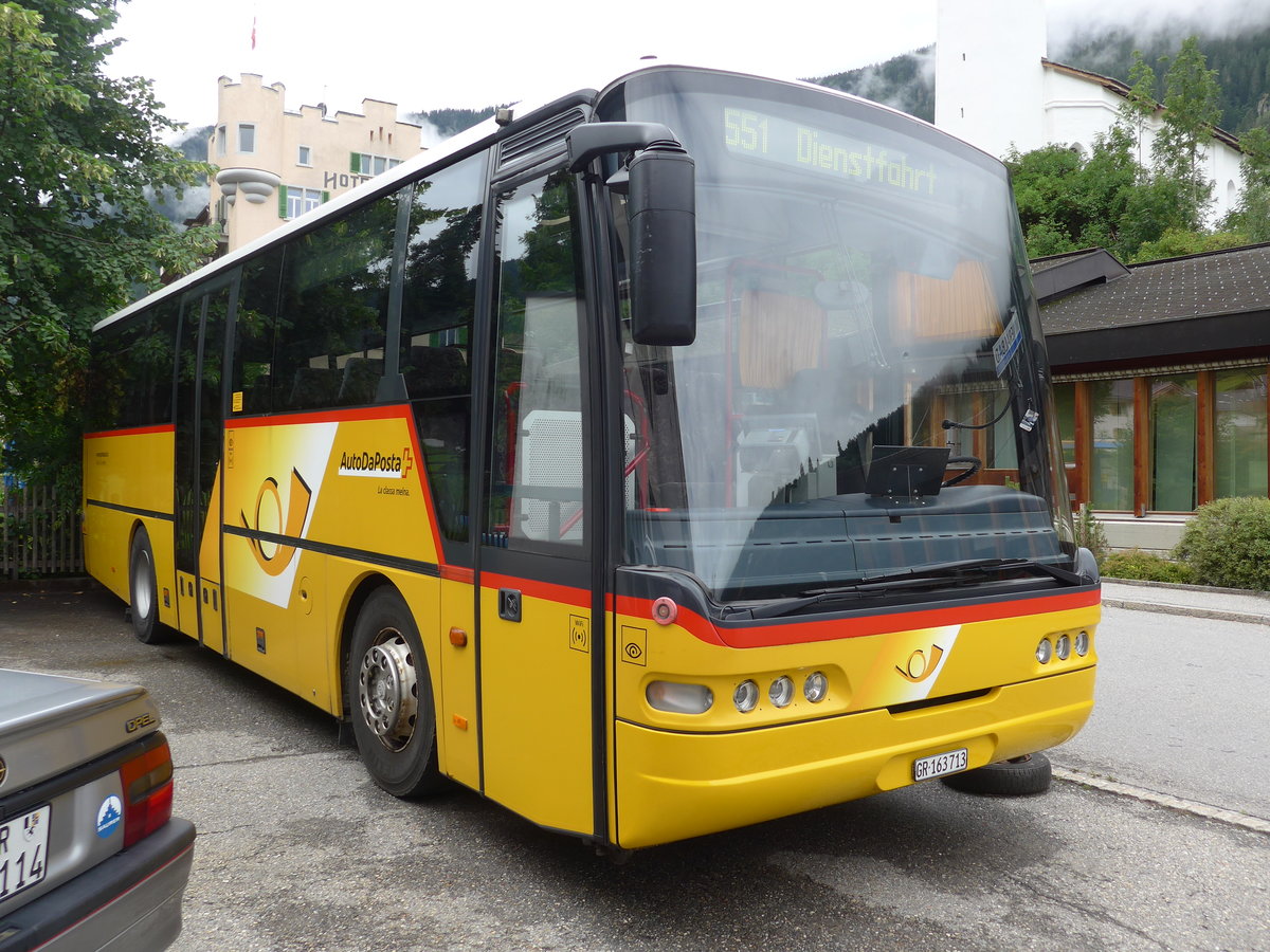 (174'149) - Mark, Andeer - GR 163'713 - Neoplan (ex GR 3340) am 21. August 2016 in Andeer, Garage