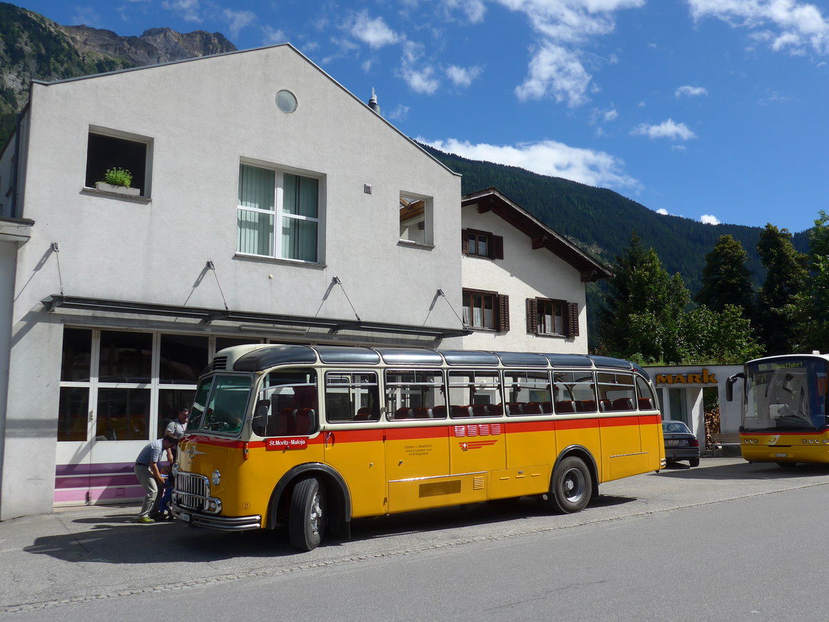 (174'243) - Tanner&Lambach, Reigoldswil - Nr. 2/BL 24'059 - FBW/R&J (ex Hunziker, Rschlikon; ex P 24'059) am 21. August 2016 in Andeer, Garage Mark