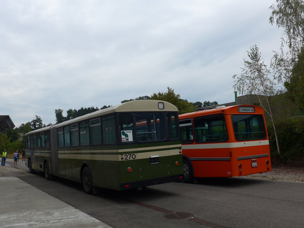 (174'489) - SVB Bern (TVB) - Nr. 270 - FBW/SWS-Gangloff am 4. September 2016 in Aarberg, Halle TVB