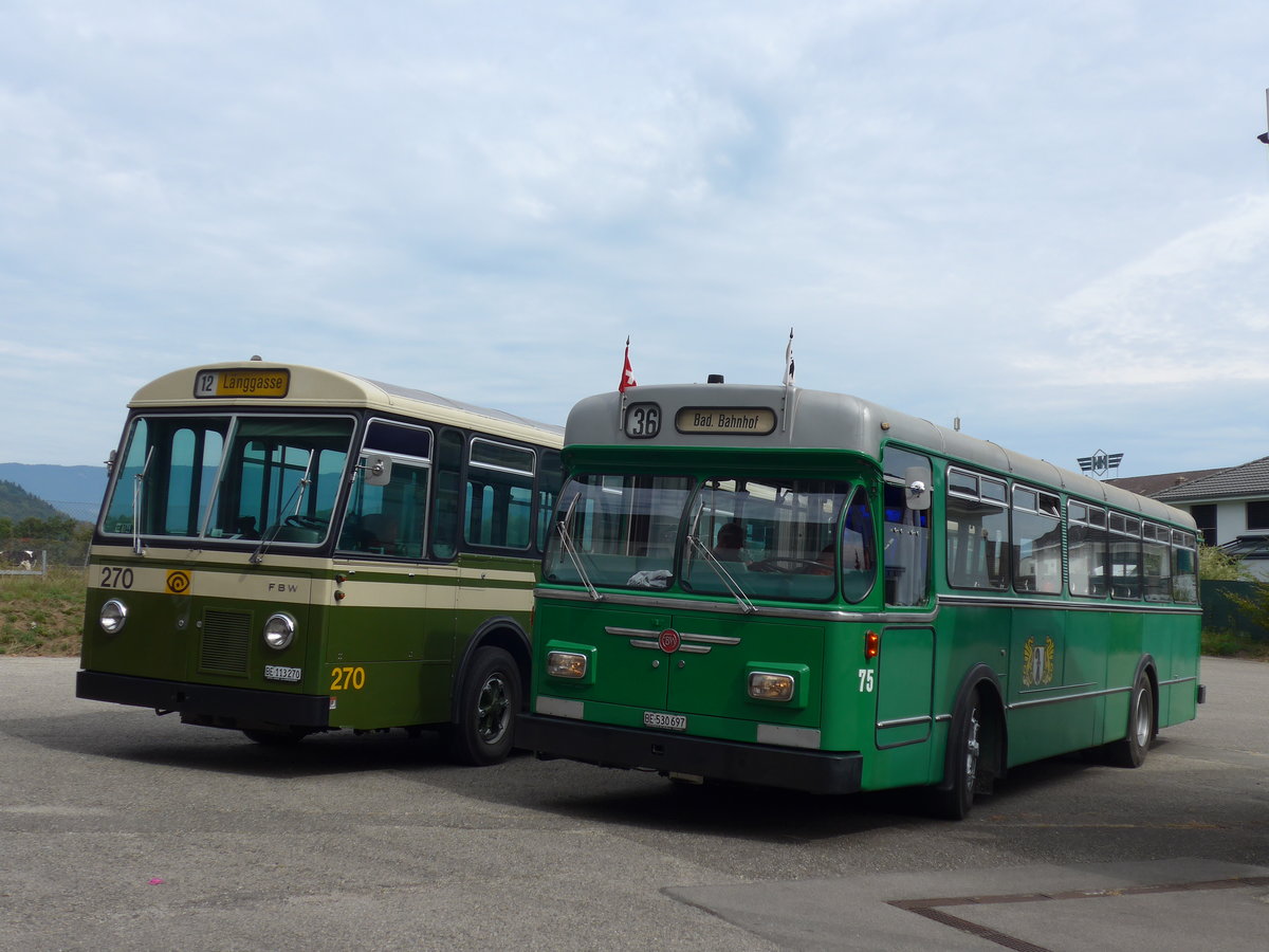 (174'506) - BVB Basel (RWB) - Nr. 75/BE 530'697 - FBW/FHS am 4. September 2016 in Finsterhennen, Landi