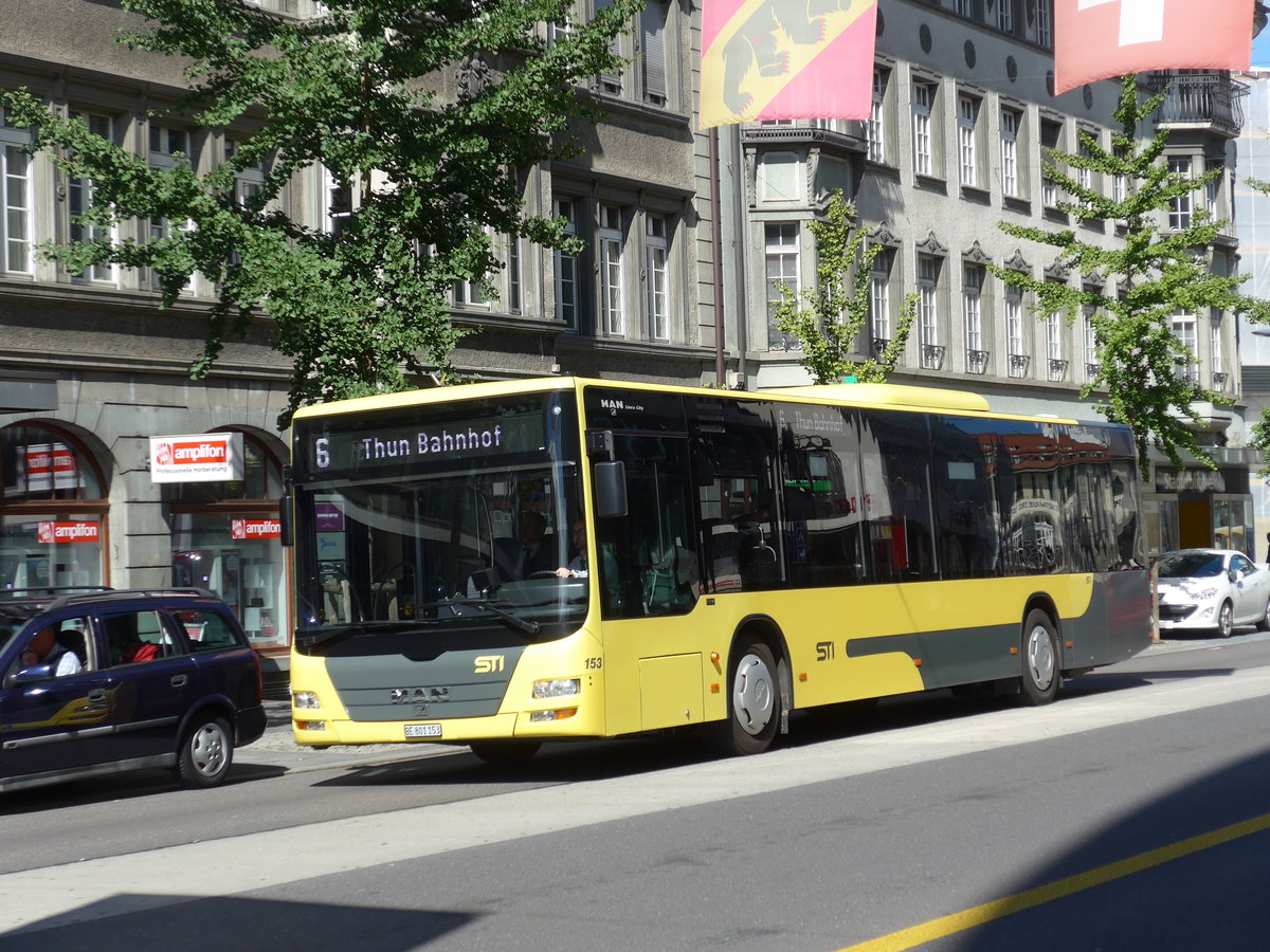 (174'659) - STI Thun - Nr. 153/BE 801'153 - MAN am 6. September 2016 in Thun, Bahnhofstrasse