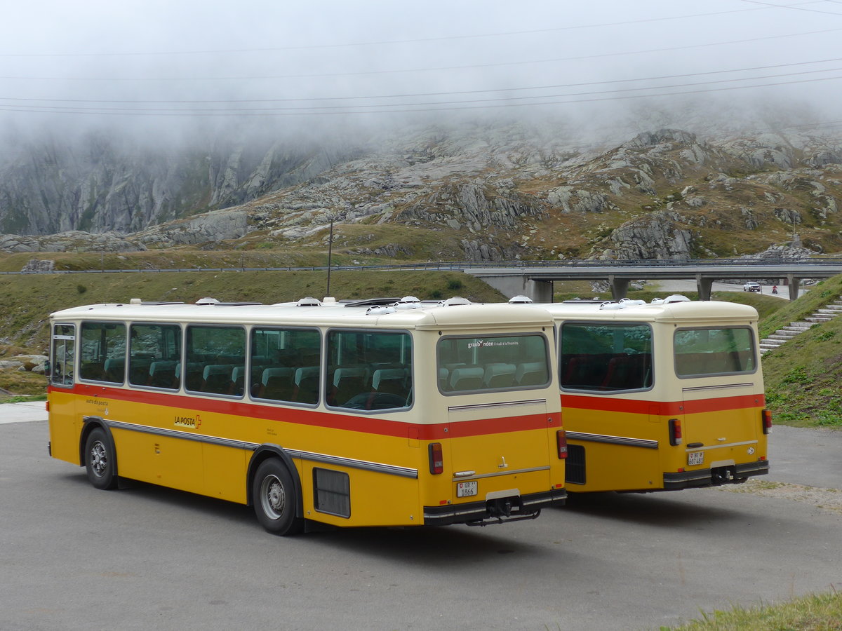 (175'013) - Mark, Andeer - GR 1866 - Saurer/R&J (ex PostAuto Graubnden; ex P 24'350) am 18. September 2016 in Gotthard, Passhhe