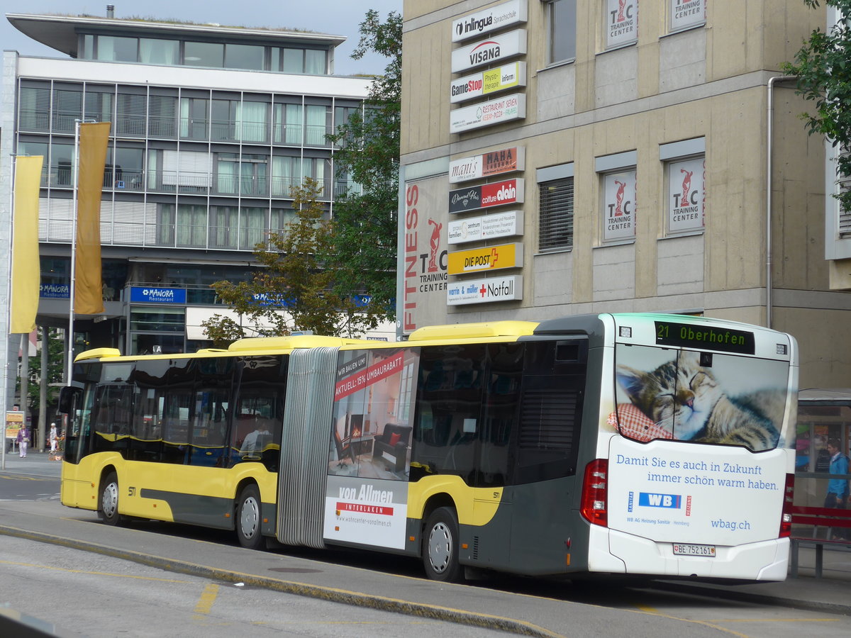 (175'053) - STI Thun - Nr. 161/BE 752'161 - Mercedes am 20. September 2016 beim Bahnhof Thun