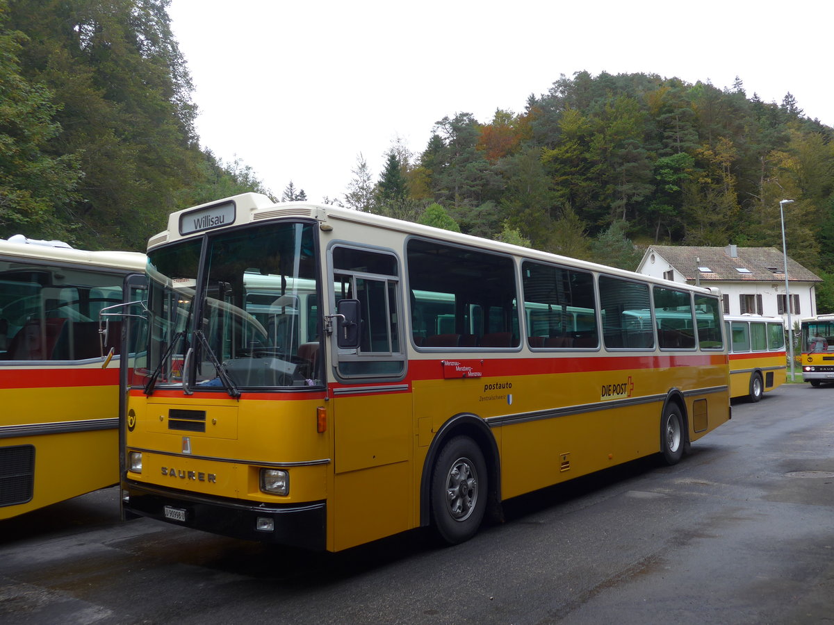 (175'358) - Amstein, Willisau - LU 90'998 U - Saurer/R&J (ex Thepra, Stans Nr. 17; ex Gowa, Stans Nr. 17) am 2. Oktober 2016 in Schelten, Restaurant Scheltenmhle