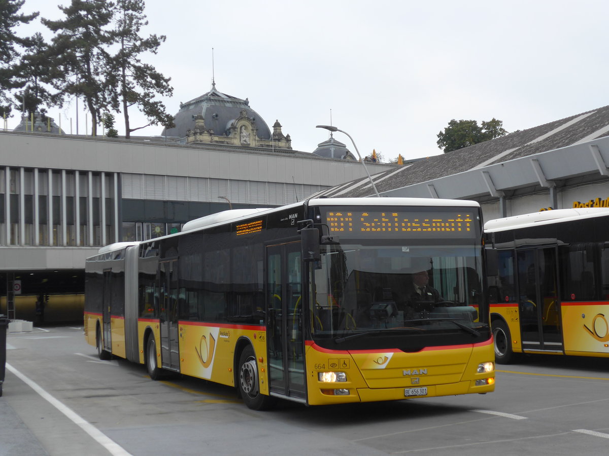 (175'441) - PostAuto Bern - Nr. 664/BE 656'301 - MAN am 7. Oktober 2016 in Bern, Postautostation