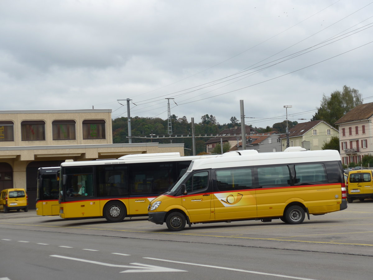 (175'486) - CarPostal Ouest - Nr. 41/JU 54'544 - Mercedes am 7. Oktober 2016 beim Bahnhof Porrentruy