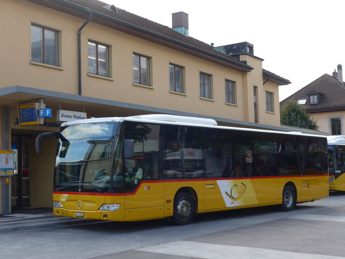 (175'504) - Tobler, Rebeuvelier - JU 55'492 - Mercedes am 7. Oktober 2016 beim Bahnhof Delmont