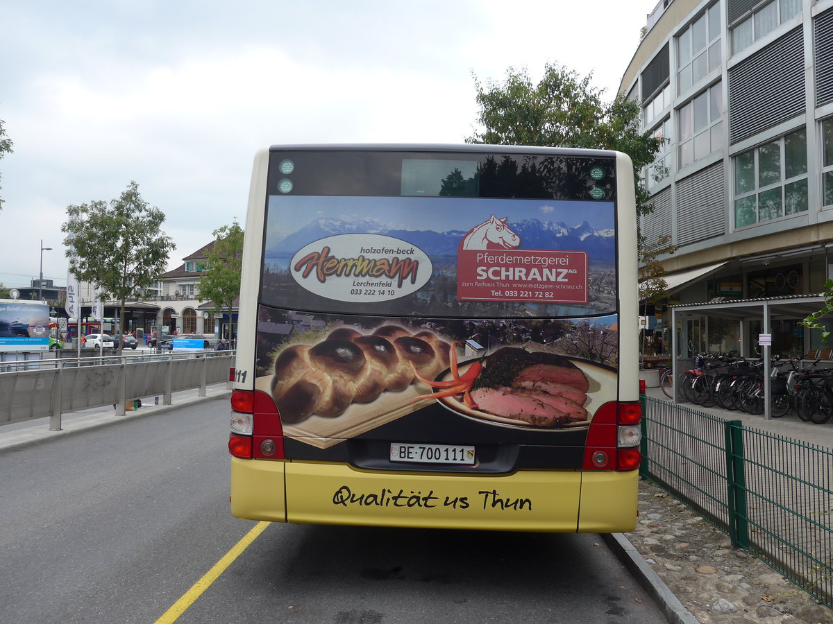 (175'590) - STI Thun - Nr. 111/BE 700'111 - MAN am 11. Oktober 2016 bei der Schifflndte Thun