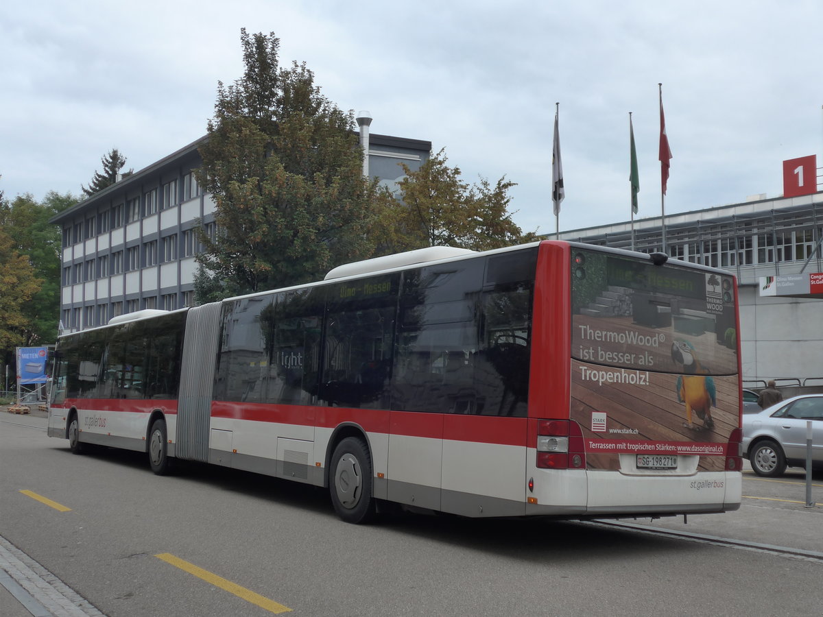 (175'611) - St. Gallerbus, St. Gallen - Nr. 271/SG 198'271 - MAN am 15. Oktober 2016 in St. Gallen, OLMA